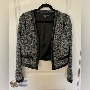 Eva Longoria Women's Textured Black and Gray Blazer